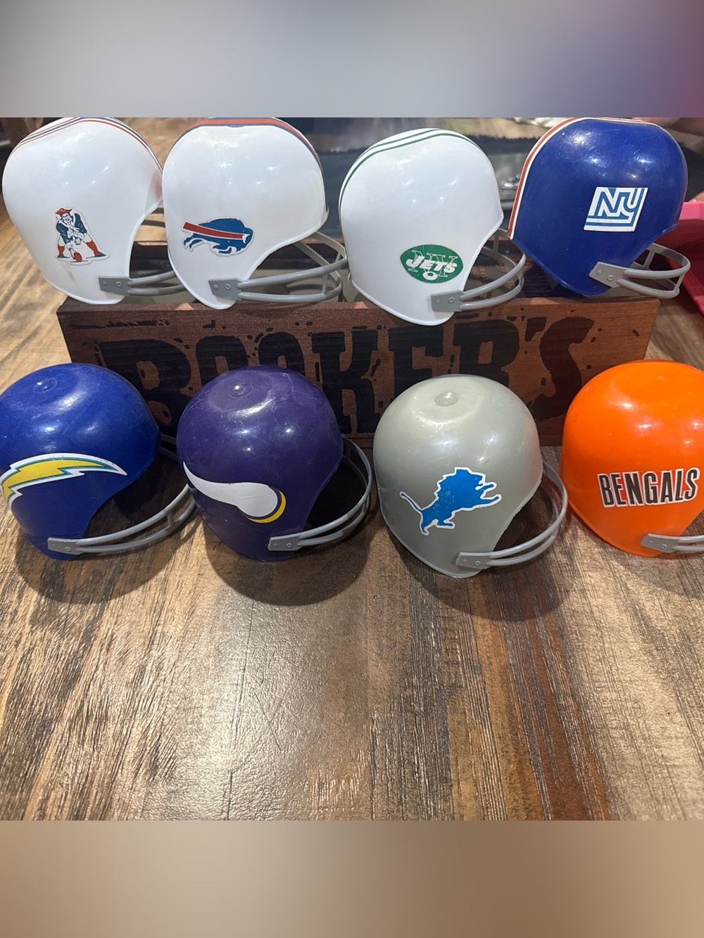 Vintage lot of 8–1970 Helmet given out at Dairy queen restaurant.